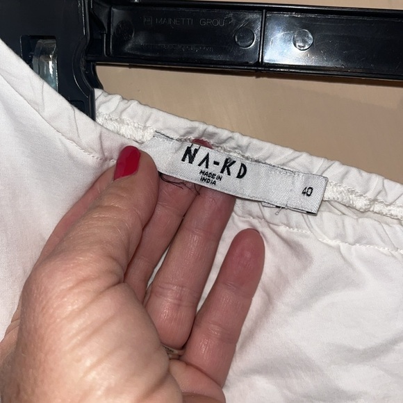 NA KD one shoulder shoulder dress , column style size 40, white with ties - Picture 4 of 8